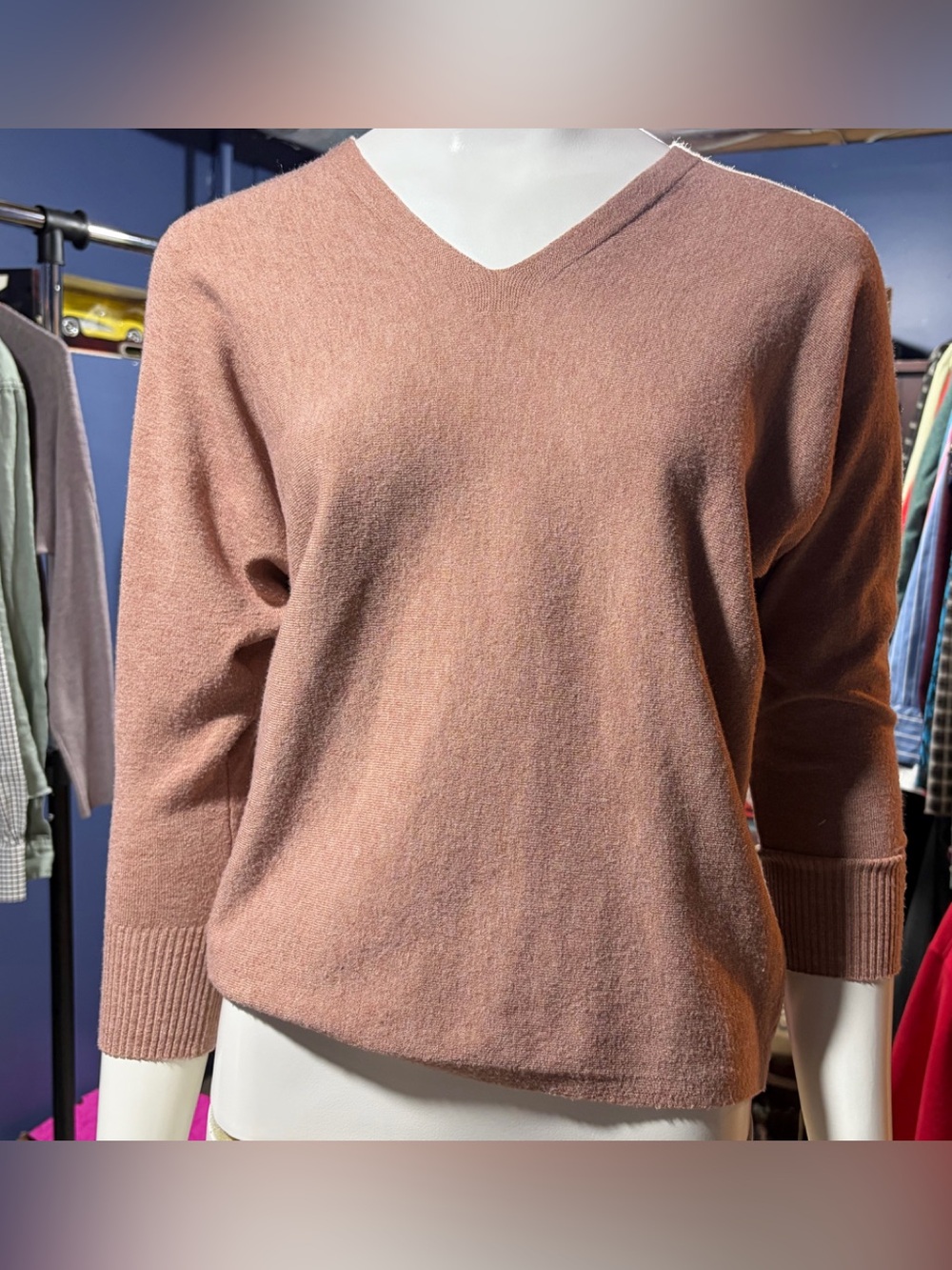 Milano Women's Dusty Rose Crewneck Dolman Sleeve Sweater Size Small